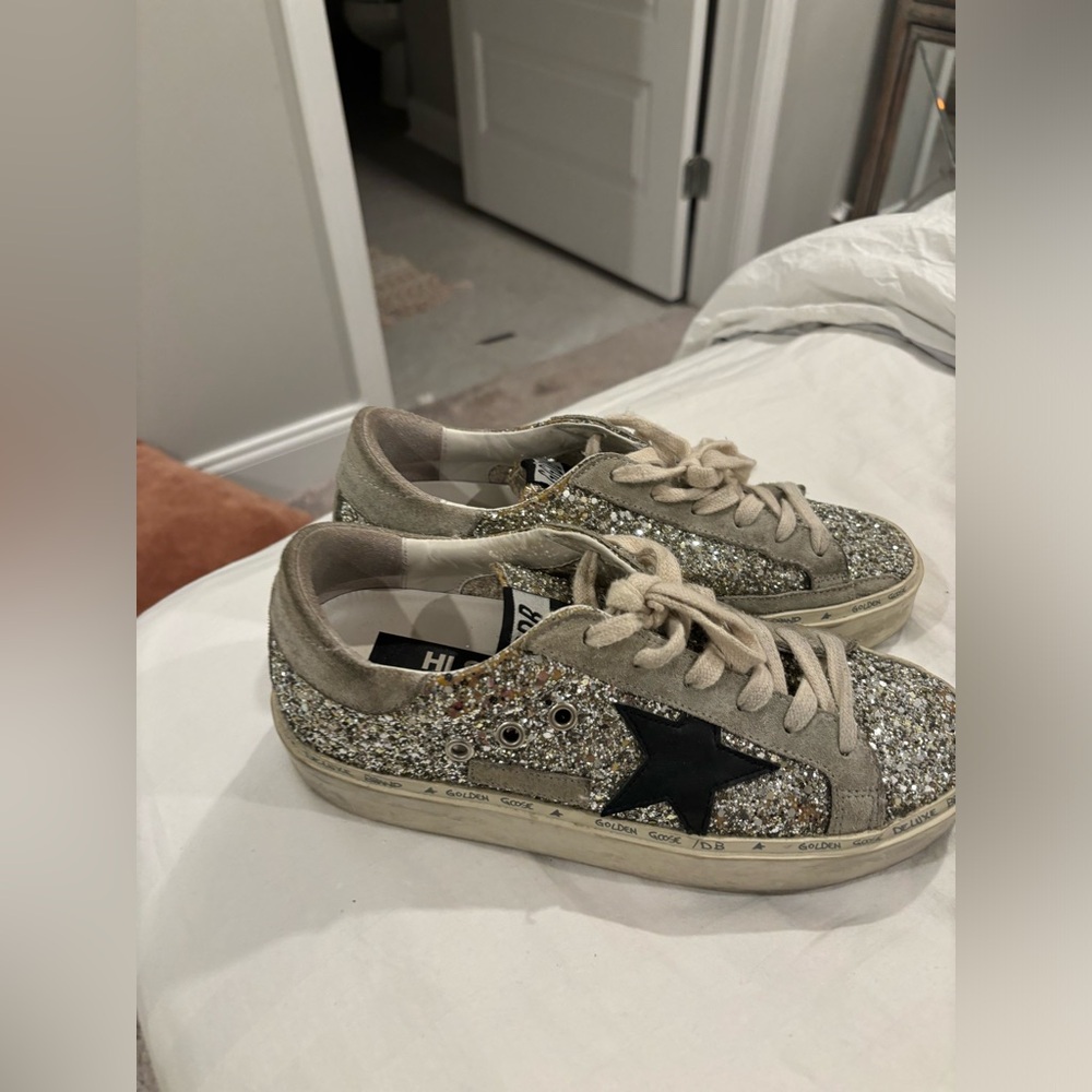 Golden Goose Hi Star Silver Glitter Sneaker 7